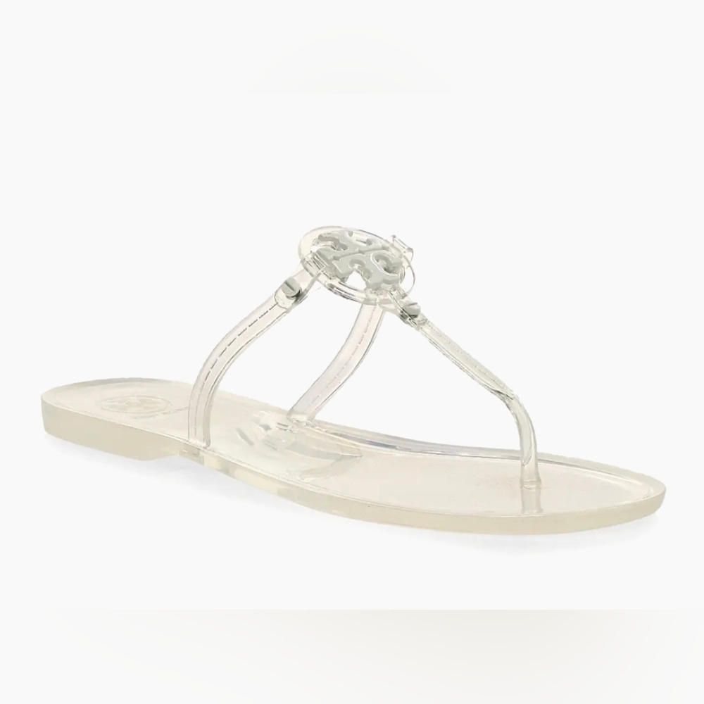 Tory Burch Mini Miller Jelly Thong Sandals Clear/ White New In Box Sizez - Picture 5 of 8